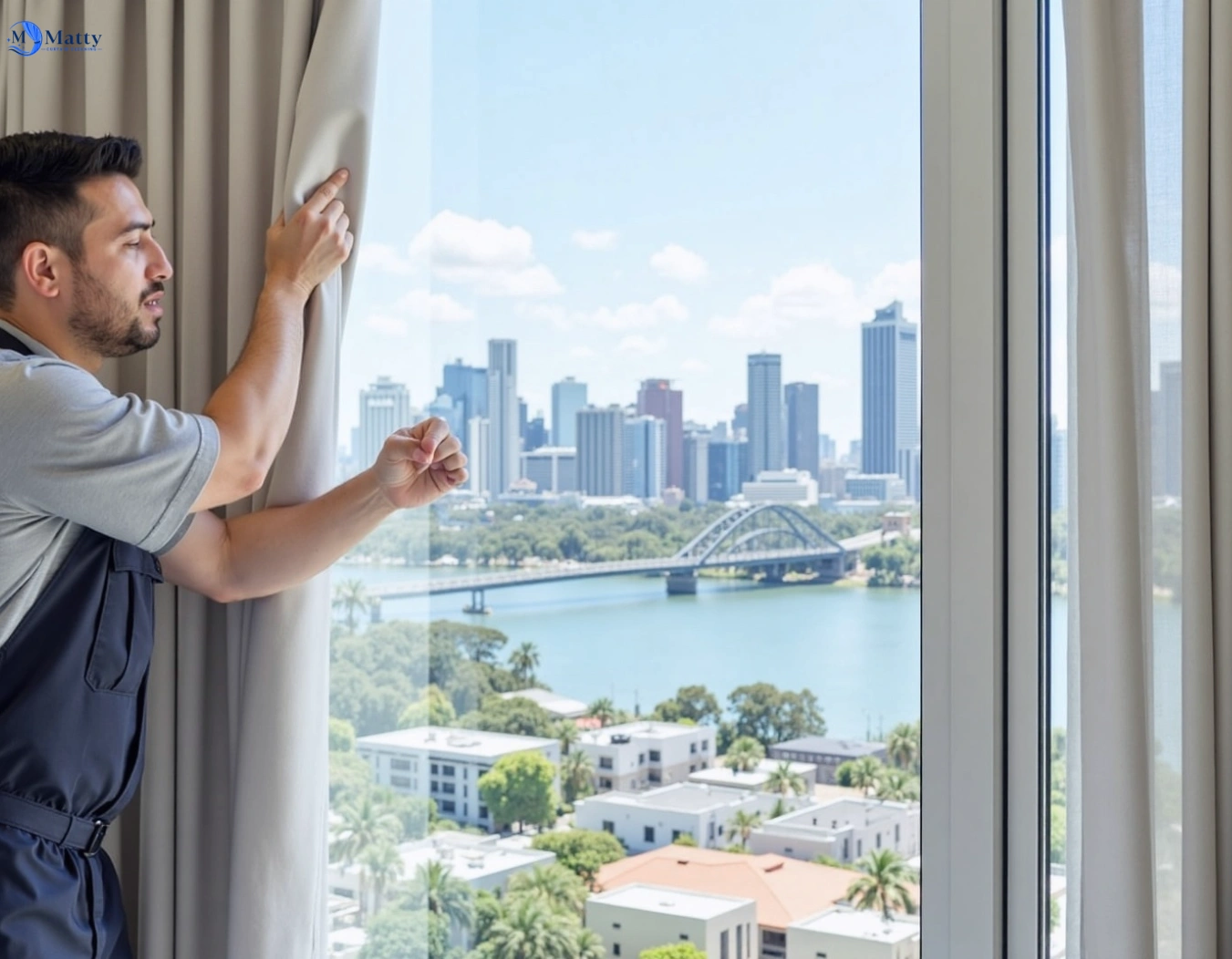 Professional curtain steam cleaning service chapel-hill QLD by Matty Curtain Cleaning
